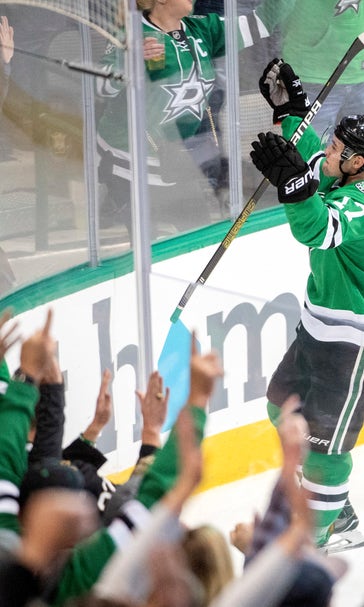 Shore’s 2nd goal breaks tie, Stars beat Sharks 4-3